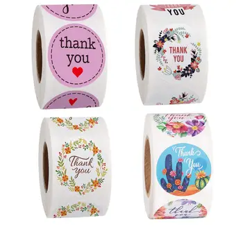 

Gift Sealing Stickers 500pcs Thank You Love Design Paper Merry Christmas Party Package Box Decorations Seal Adhesive Labels 2021