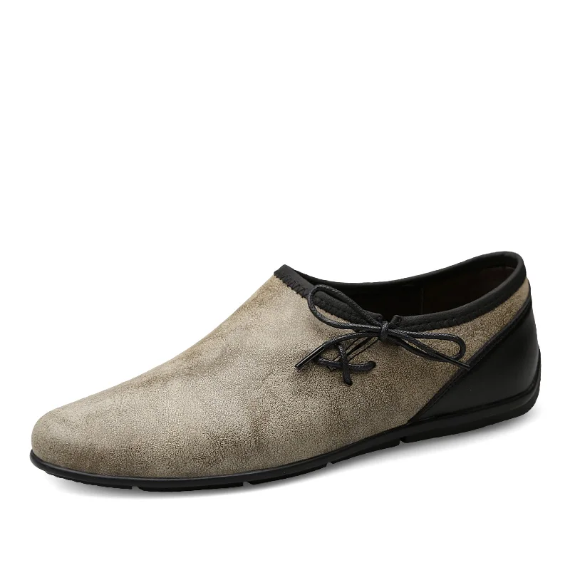 

2020 Spring Mens Casual Shoes Comfortable Breathable Slip-on Flat Leather Loafers Shoes Men Soft Driving Shoes Big Size 46 %
