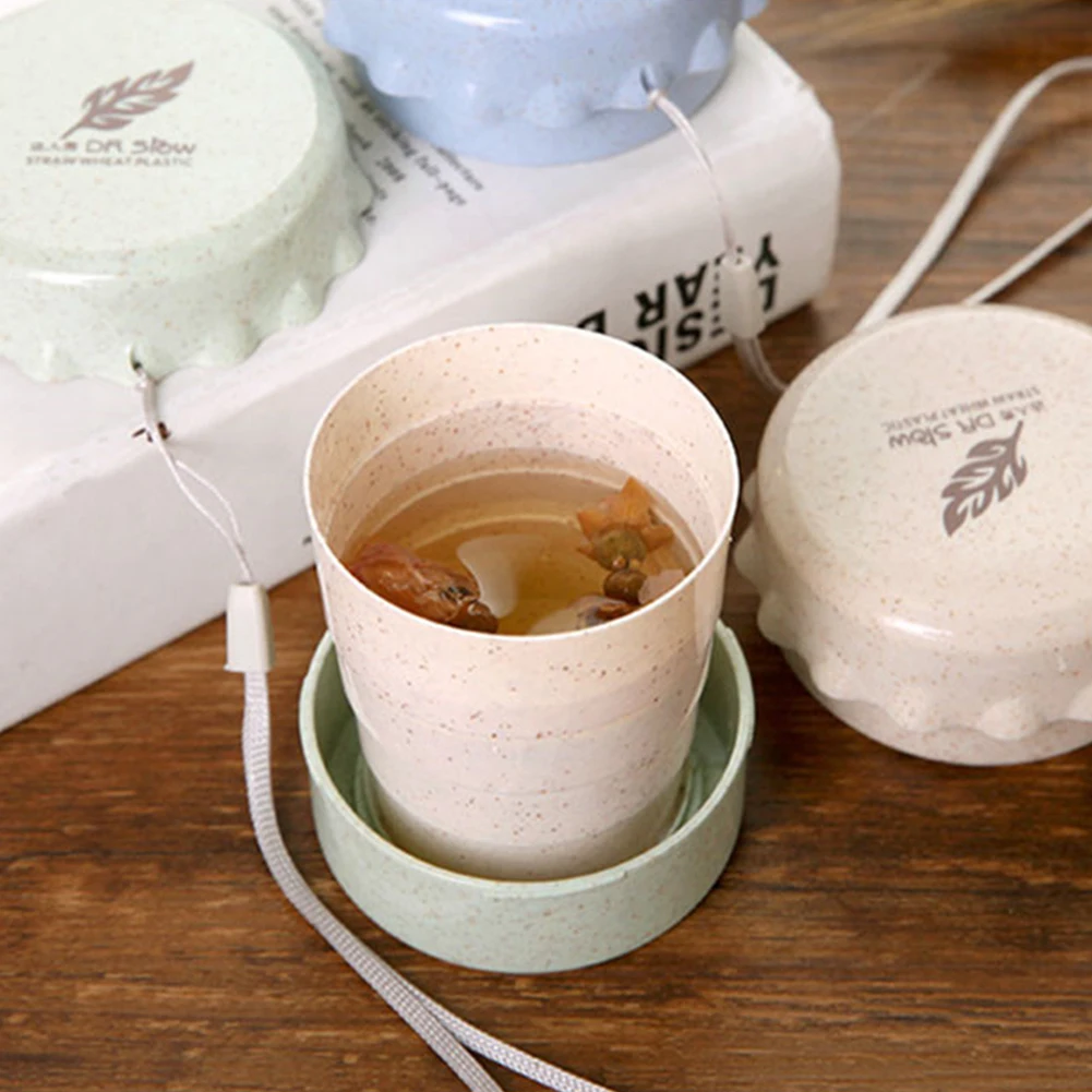 130 мл кофе пшеничная соломинка Портативный питьевой чай открытый выдвижной стакан для воды складной телескопический герметичный с крышкой путешествия
