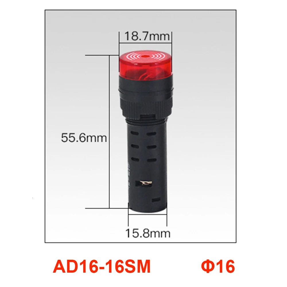 10 шт. 16 мм/22 мм зуммер световой индикатор светильник AD16-16SM 22 см прерывистый звуковой светильник-Вспышка 12 в 24 В 220 В
