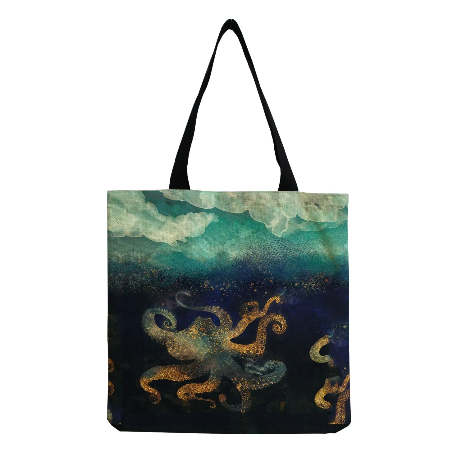 Creativity Personality Plant Mushroom Shoulder Bag Art Refreshing Floral Tote Bag Eco Protection Large Capacity Women Handbag 