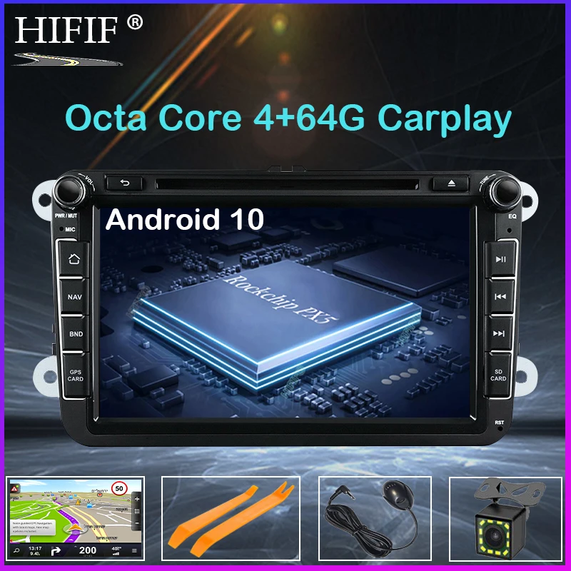 2din 8 ''Quad core Android 10 для V W Passat B6 CC Polo GOLF 5 6 Touran J etta Tiguan Magotan Seat mirror link wifi бесплатные