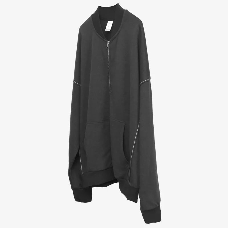 

Full-zip Inside Out Sweatshirt Contrast Stitching Raglan Coats Streetwear