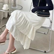 The new fall 2021 fashion lady temperament female midline skirt A line skirt  pleated skirt