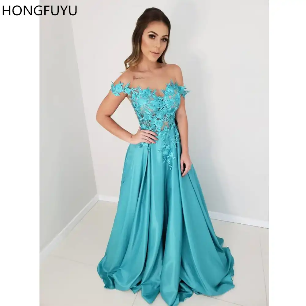 peacock blue formal dress