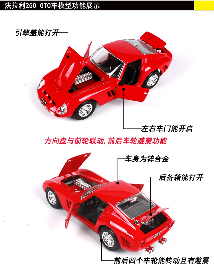 Bimeigao Ferrari 250 GTO модель сплава Модель автомобиля Коллекционное издание модель автомобиля Че Баи Цзянь