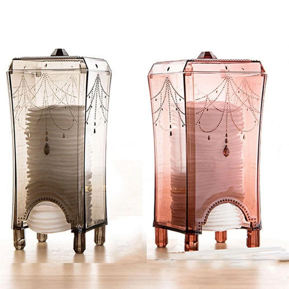 Cosmetics Cotton Swab Storage Box Container Portable Acrylic Makeup Cotton Pad Holder Case Boxes Makeup storage