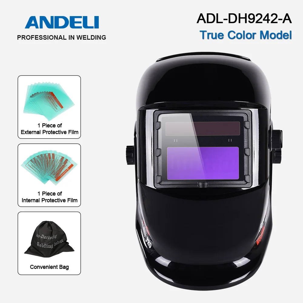 ANDELI Auto Darkening Welding Helmet Adjustable Range True Color Large View Welding Mask with Welding Cutting home depot welding rods Welding & Soldering Supplies