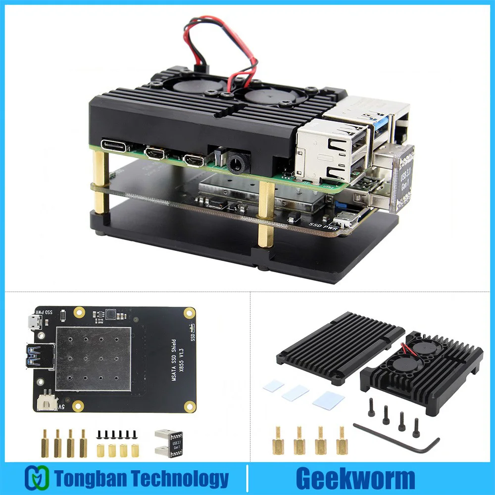 Raspberry pi x855 v1 3 msata ssd shield storage expansion board with