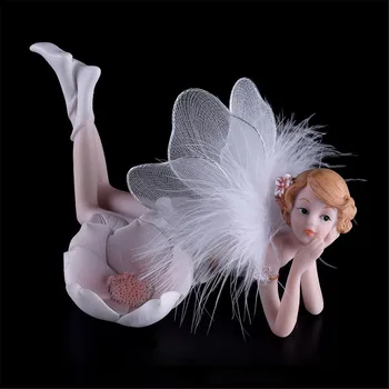

European Resin Angel Flower Fairy Creative Birthday Gift Decor Home Bedroom Living Room Decoration Accessories Resin Charms