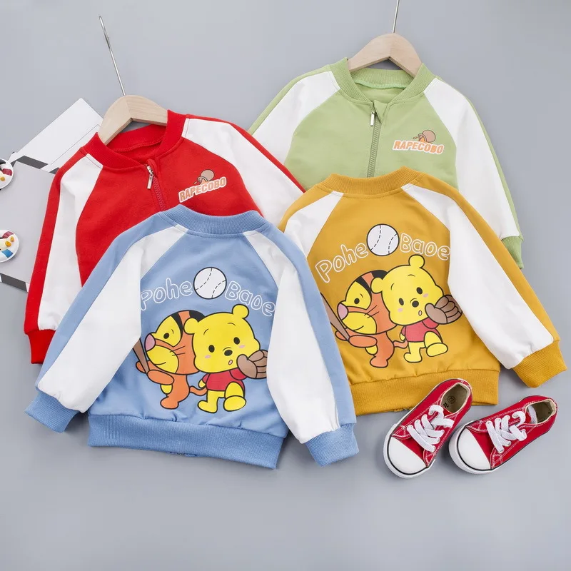 

Korean-style 2020 Spring And Autumn BOY'S Cute Lettered Cardigan Hoodie Children Baby Cartoon Animation Singe Jacket