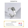 Anillo ondulado con cinturón de plata de ley 925 auténtica, joyería fina para Charm, accesorios de fiesta de cumpleaños para mujer ► Foto 2/6