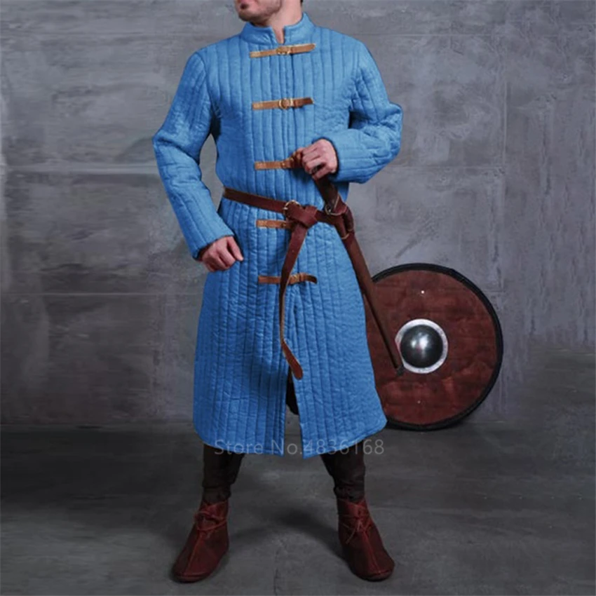 Взрослый мужской средневековый костюм ларпа викинга леопарда Gambeson парусиновая