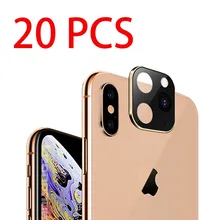 20 шт./лот, для iPhone 11 Pro Max, объектив камеры, закаленное стекло, Сменный Чехол для iPhone X XS MAX, титановый сплав, чехол для камеры