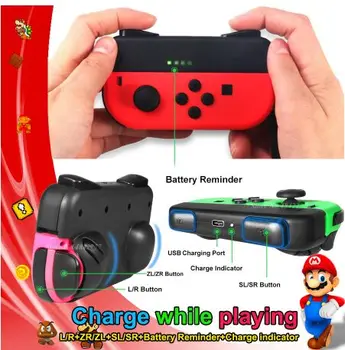 

Nintend Switch 2 Mini Charging Dock Station Grip Joy-con Controller USB Handle Charger 2 Cables Nintendoswitch Game Accessories