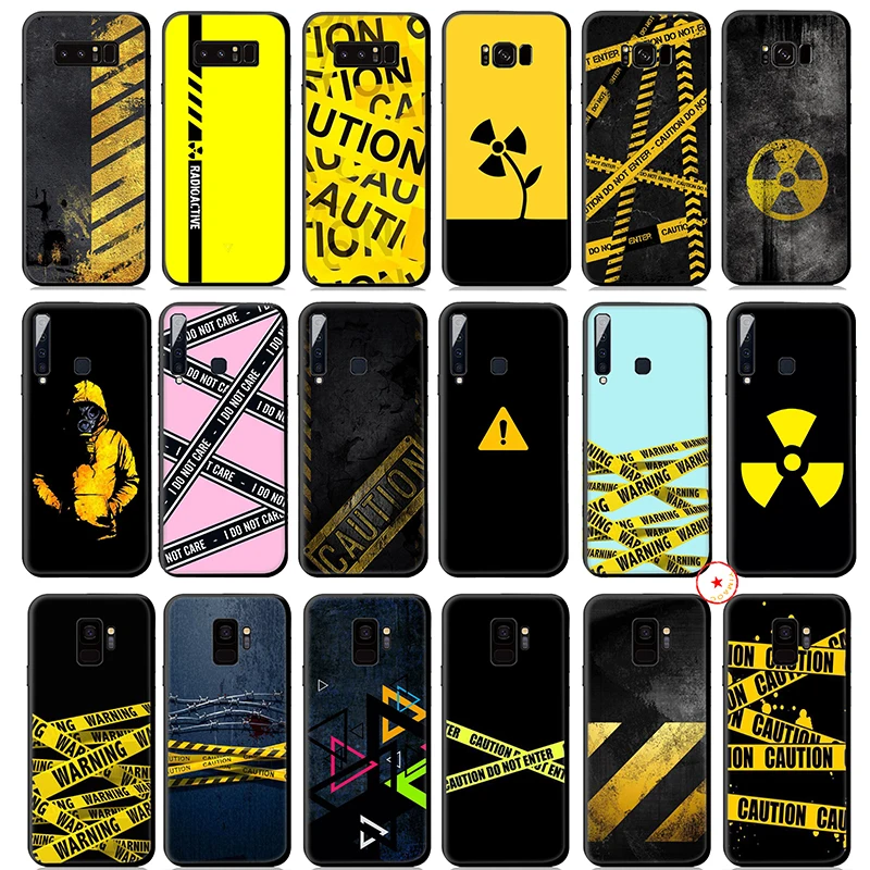 yellow warning caution Soft Silicone Case for Samsung Galaxy A9 A8 A7 A6 Plus 2018 A5 A3 2017 2016 J6 Phone |