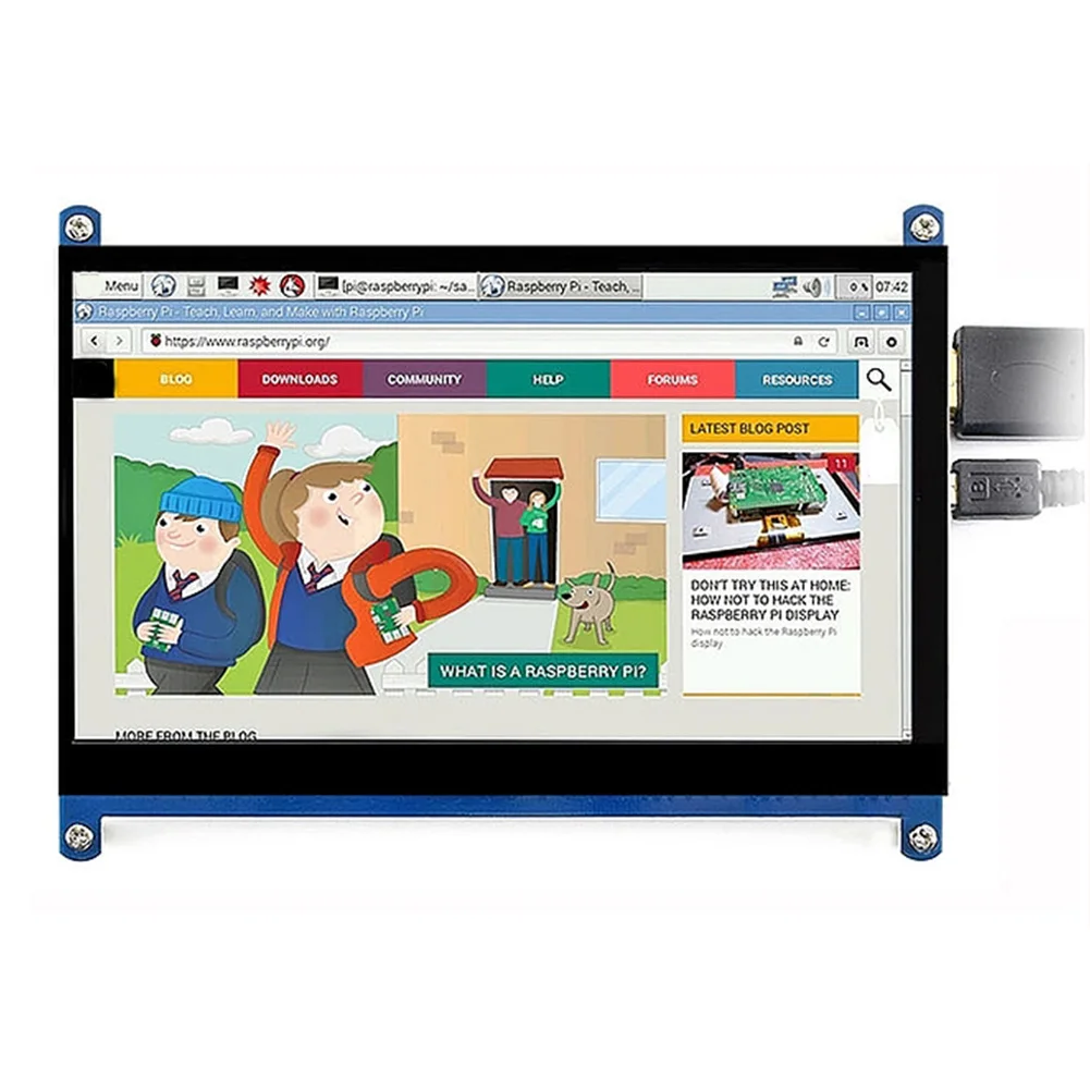  7 Inch Touch Screen Easy Install 1024x600 HD Accessories Capacitive HDMI LCD Display Monitor Practi