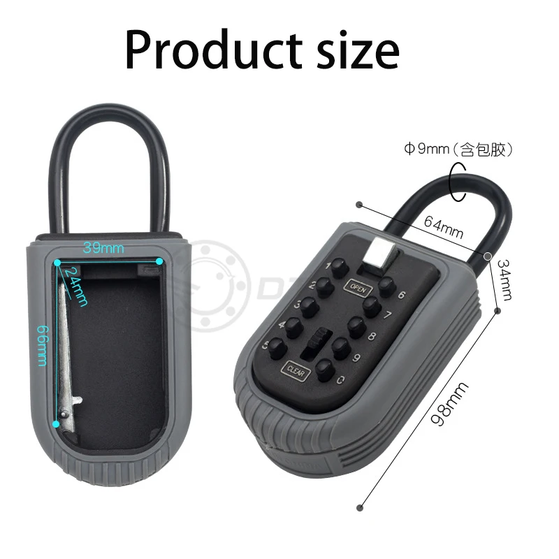 Storage Lock Box Key Storage Box Key Box Safe Use of Padlock Code Lock Alloy Material Safety Key Link Receiving Box - Цвет: 1pc