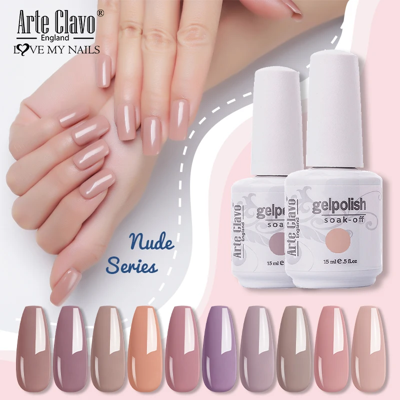 

Arte Clavo 15ml Nail Gel Polish Nude Color Series UV LED Hybrid Nails Lacquer Varnish Manicure Nail Art Soak Off Gellak Varnish