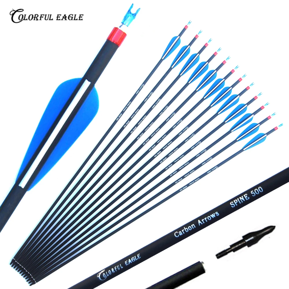6/12/24pk 28/30/31 Inch Spine 500 Mix Carbon Arrow Hunting & Shooting