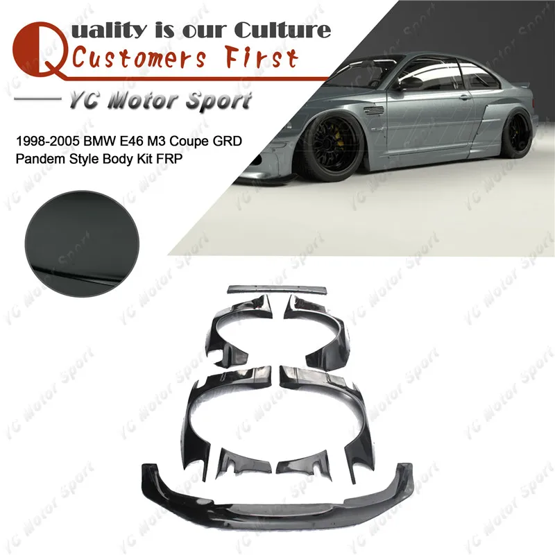FRP волоконное стекло PD Style Bodykit подходит для 1998 2005 E46 M3 Coupe Body Kit передняя губа