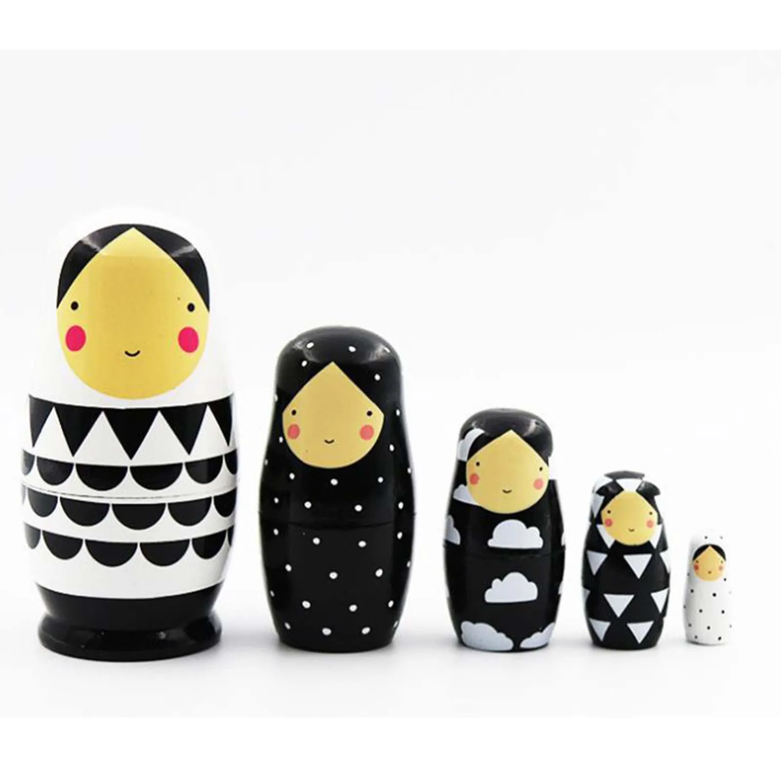 5 unids/set ruso muñecas de anidación ruso muñeca Matryoshka de madera de apilamiento de madera muñecas anidadas Matrioska de colección de arte