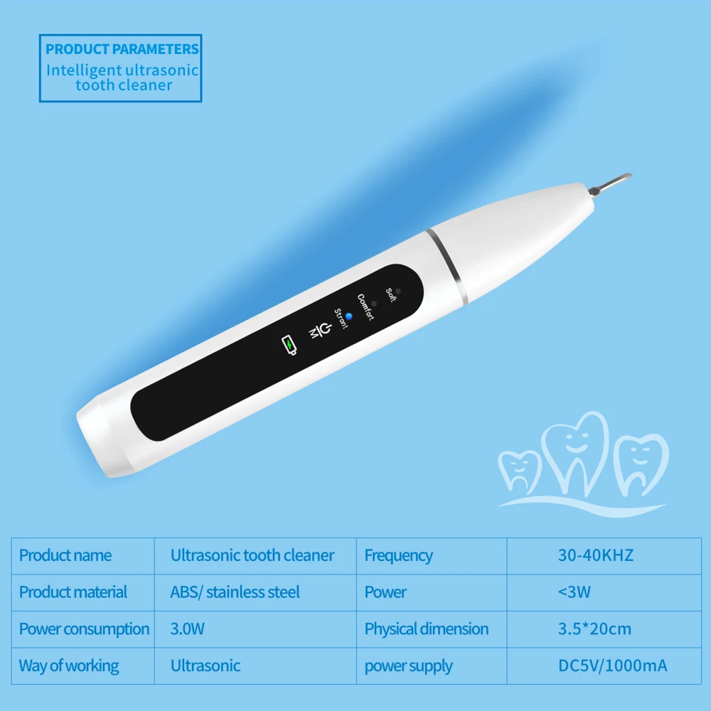 AZDENT Electric Ultrasonic Dental Scaler USB Rechargeable Teeth Cleaner Tooth Calculus Remover Waterproof Teeth Whitening Floss AZDENT Electric Ultrasonic Dental Scaler USB Rechargeable Teeth Cleaner Tooth Calculus Remover Waterproof Teeth Whitening Floss