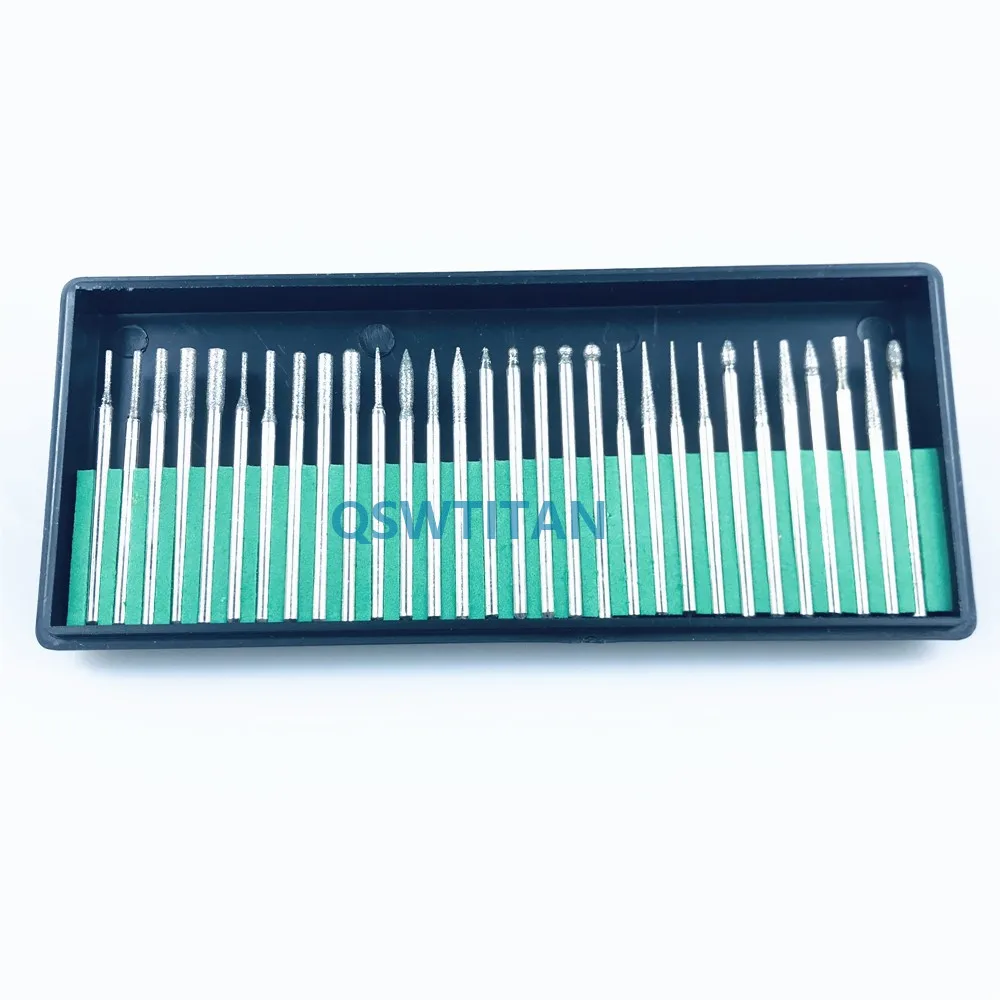 30pcs Dental Diamond Burs Millers Tooth Drill Jewelers Polisher 2.35mm