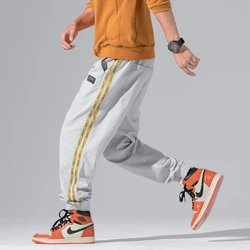 

Side Stripe Jogger Elastic Waist Sweatpants Men Hip Hop Trousers Men Casual Pant