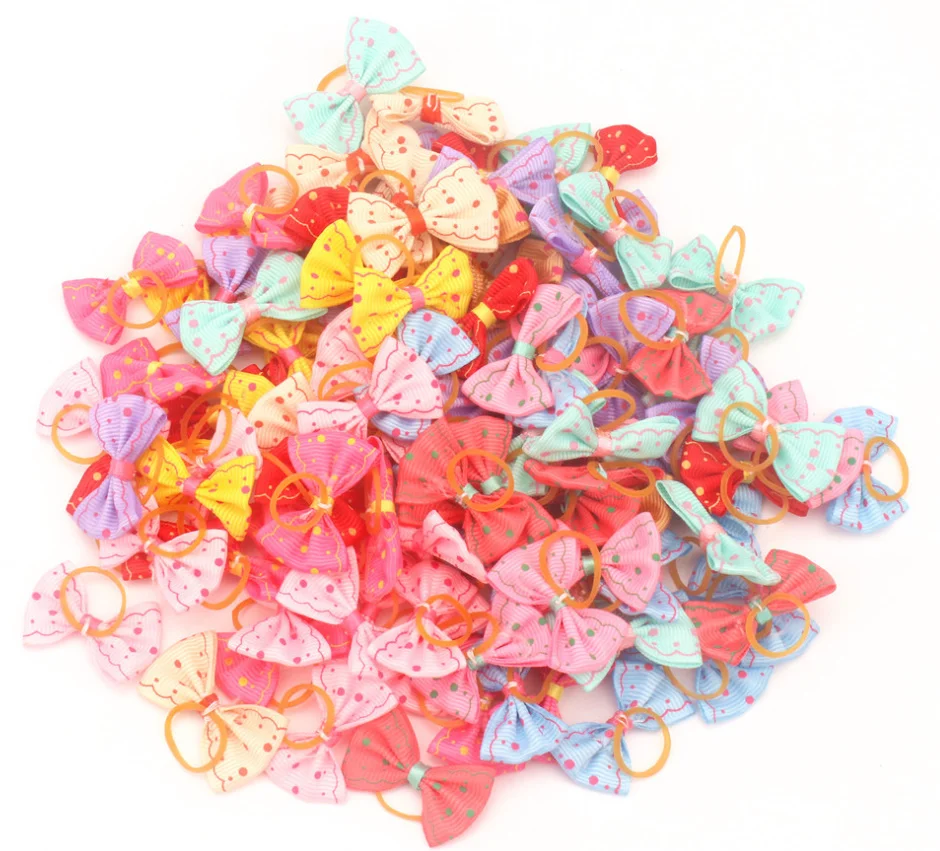 

10pcs pet accessories cat dog headdress pet dog bow rubber band dog beauty bow small dog products