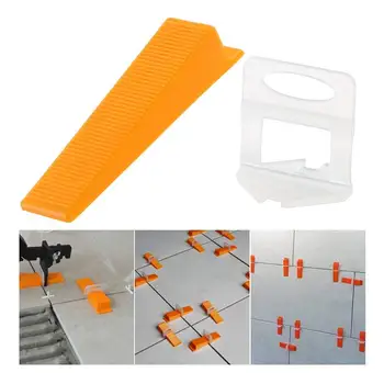 

WSFS Hot Tile Positioning Leveler Leveler Plastic Clips Tiles Auxiliary Tool Pressing Clamp Tile Tool (300 x Leveling Pad + 100