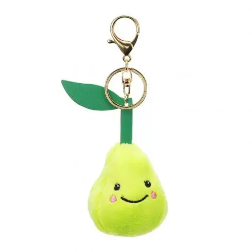 Милый для фруктов яблок подвеска плюшевая кукла брелок для ключей держатель для ключей сумка Декор телефона мультяшный брелок для ключей школьный подвесной орнамент - Цвет: Pear