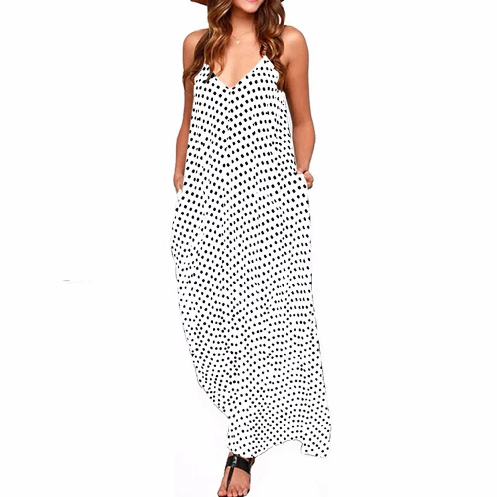 

Summer Discount Dress Summer Bohemian Sexy V-neck Solid color dress Women Buttons Stitching Long Party dress Oc9