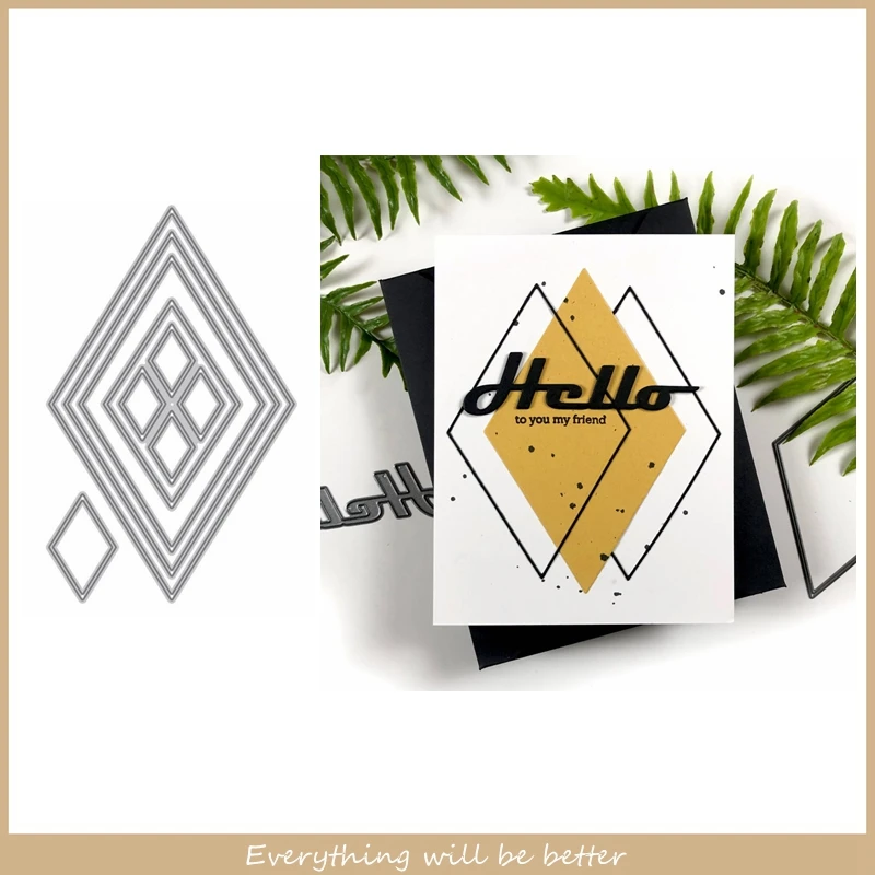 

Irregular Figure Square Rhombus Frame Layered Hollowed Metal Cutting Dies Make Cards New Stencils 2020 DIY Embossing Paper Craft
