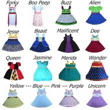 Платье принцессы для девочек; История игрушек; Базз; инопланетянин; БУ; Peep Forky; мягкое платье; Вечерние платья на день рождения с единорогом; сарафан для От 1 до 10 лет