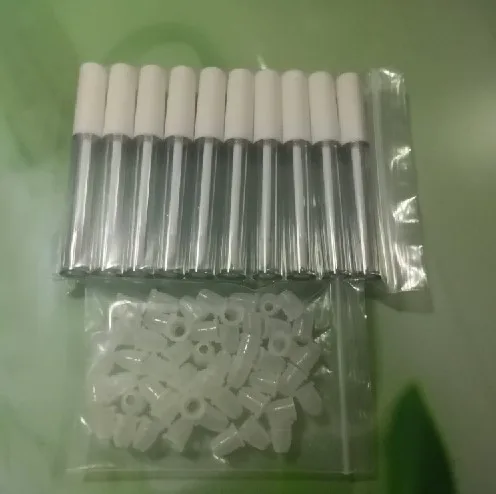 Clear White Cap 50/100 шт цветовая гамма розовый и голубой, бутылка для блеска для губ Пластмассы Коробки Пустые контейнеры под губную помаду подводка для глаз ресниц бальзам для губ. Разделение бутылки аксессуар - Цвет: Clear White Cap