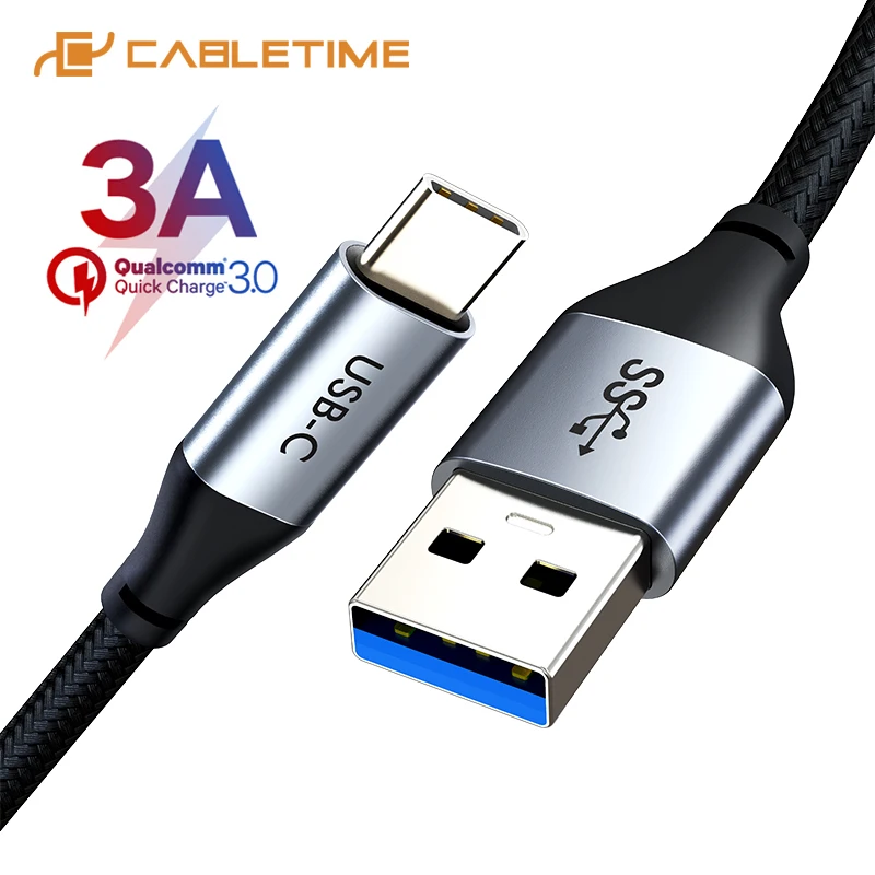 Кабель CABLETIME USB C для Samsung S20 S10 Xiaomi 3A кабель быстрой зарядки и передачи данных Redmi note