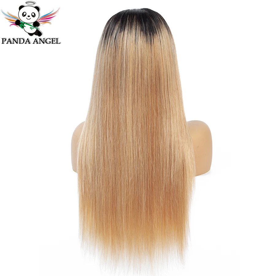 Panda Ombre 1b/27 человеческие волосы с закрытием бразильские волосы remy 4*4 парики шнурка предварительно сорванные с волосами младенца для черных