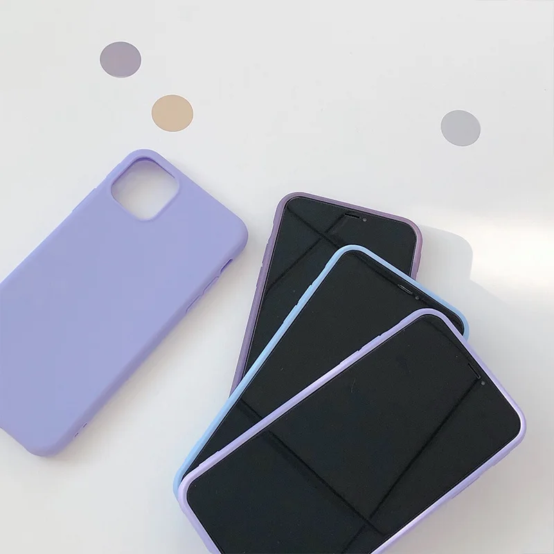 best iphone 12 case Fashion Solid Color Style Soft IMD Soft Silicone Phone Case For iphone Xs XR 12 Mini 11 Pro Max SE 6s 7 8 Plus Purple Back Cover cool iphone 12 cases