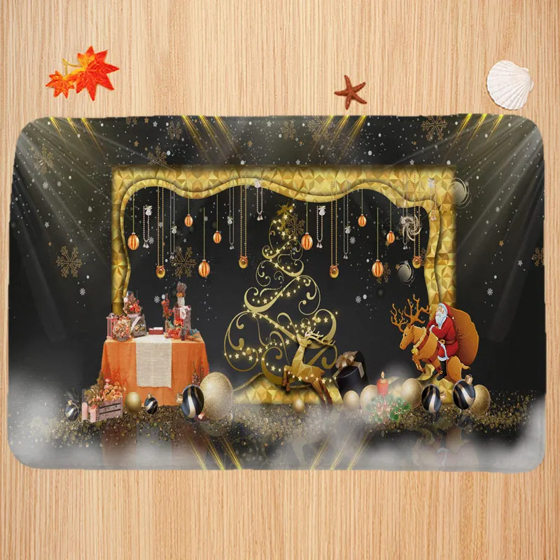 Рождественский коврик Рождественская елка коврики для прихожей Рождественская вечеринка коврики ковры для кухни Ванная комната Противоскользящие коврики