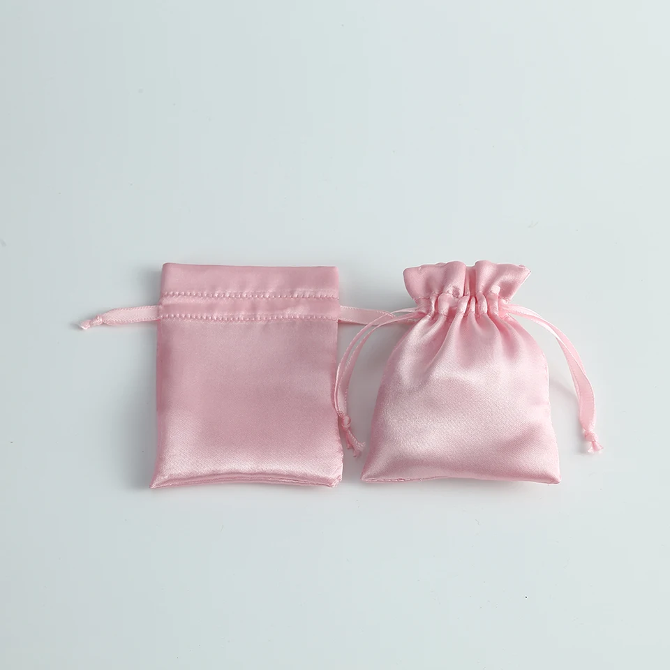 Sacchetto in Raso di Seta con Coulisse per Gioielli, Confezione Regalo Personalizzata per Matrimoni e Feste, Rosa/Blu/Viola/Rosso/Argento  36