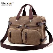 Men Canvas Briefcase Business Laptop Handbag Large Messenger Shoulder Bag Big Casual Male Tote Back Bags Travel Suitcase XA162ZC