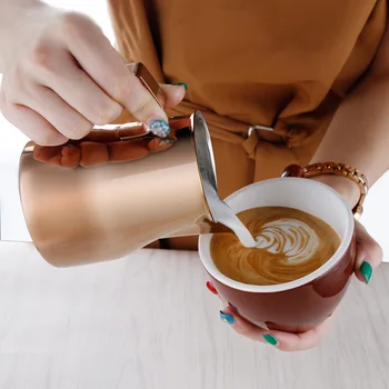 

550/750ml Milk Frothing Jug Multicolor Espresso Coffee Pitcher Barista Craft Coffee Latte Stainless Steel Espresso Milk Jug