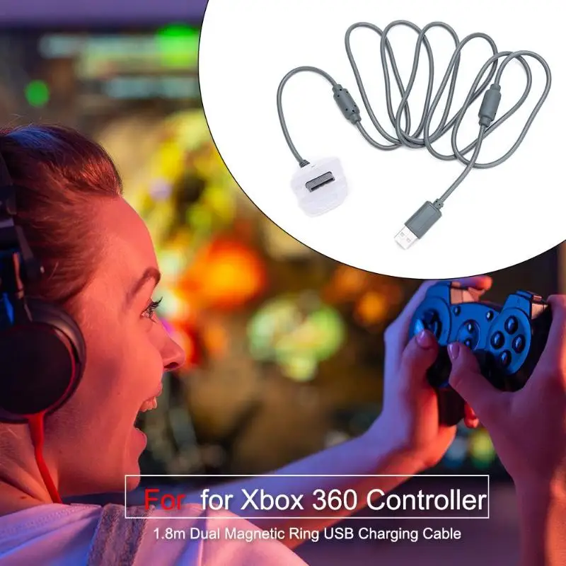 USB источник питания зарядный кабель отличный ПВХ мягкий и удобный для Xbox 360 беспроводной контроллер геймпад