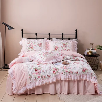 

SUCSES Farmhouse Bedding Duvet Cover 100% Cotton Floral Printed Comforter Cover Sets Super Soft Luxury Girls Comforter Cover