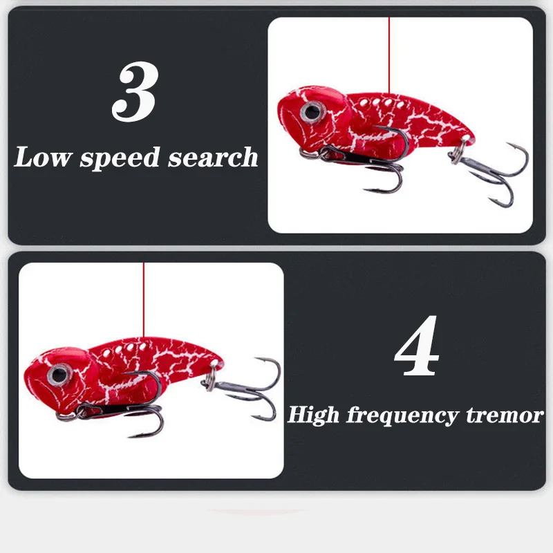 1Pcs 7g 10g 14g Metal VIB Blade Fishing Lure Sinking Spinner Spoon Balancer Wobbler Artificial Bait With Treble Hook Bass Tackle