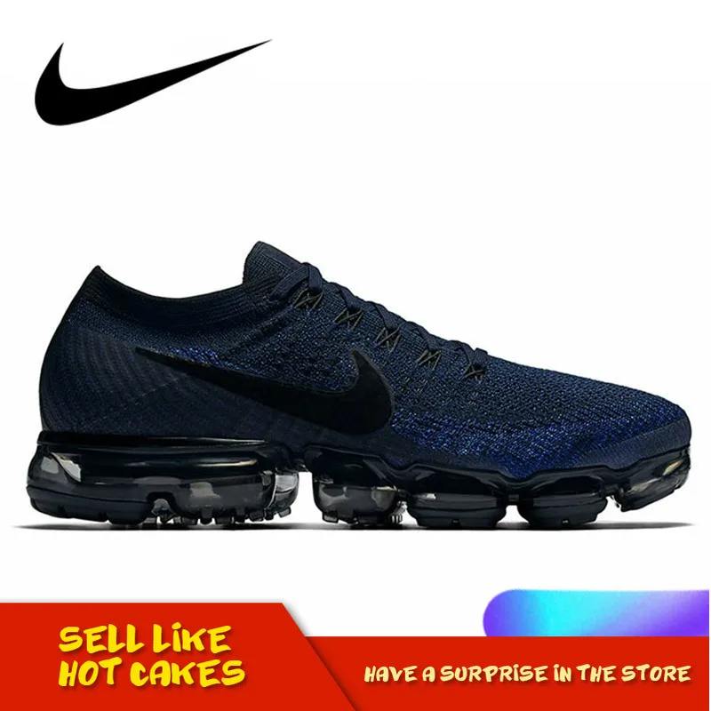 Оригинальные подлинные мужские кроссовки для бега от Nike Air VaporMax Flyknit из дышащего сетчатого материала, Спортивная Дизайнерская обувь 849558