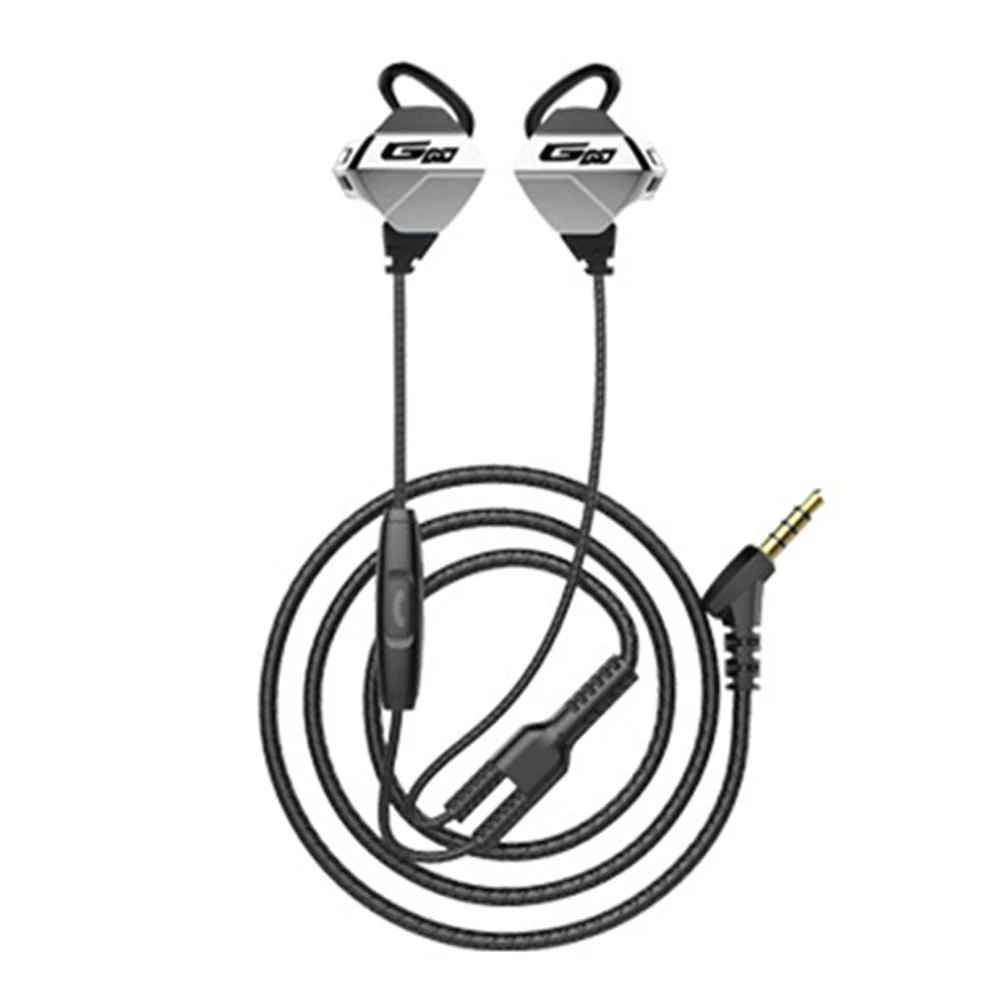 3.5mm Universal 3.5mm Wired In-Ear Music Earphone Noise Reduction Gaming Earpiece With Mic - Цвет: Silver Black