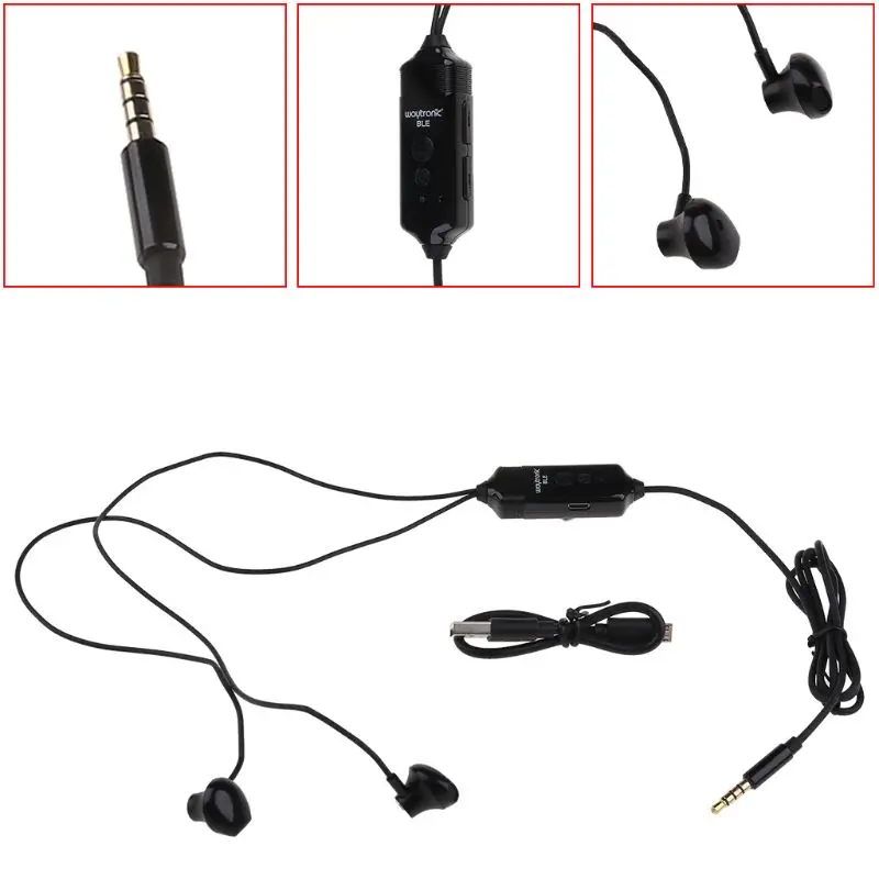 Black Digital Bluetooth Phone Call Recorder In-ear Earphone for iPhone Facebook Skype WeChat Cellphone Accessories