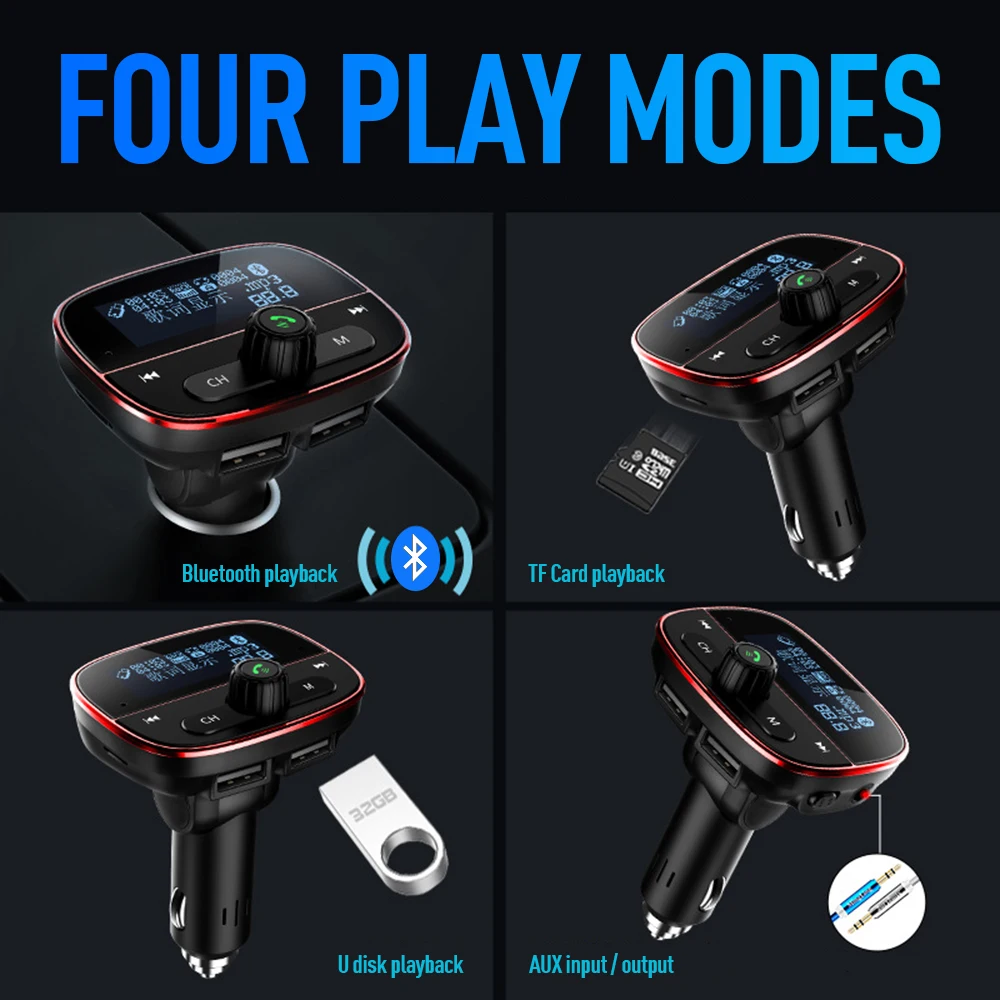 Автомобильный MP3-плеер Музыкальный Многофункциональный Bluetooth 5,0 приемник автомобильный прикуриватель зарядное устройство автомобильные аксессуары интерьер дропшиппинг